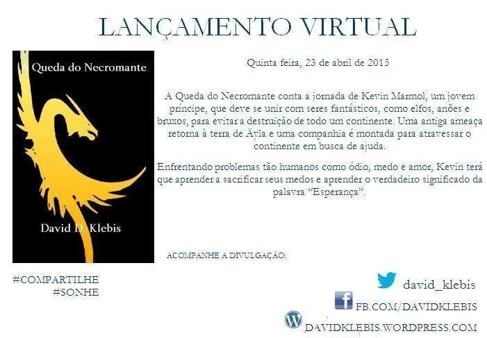 Apucaranense lança o livro “A Queda do Necromante” - Imagem: Divulgação