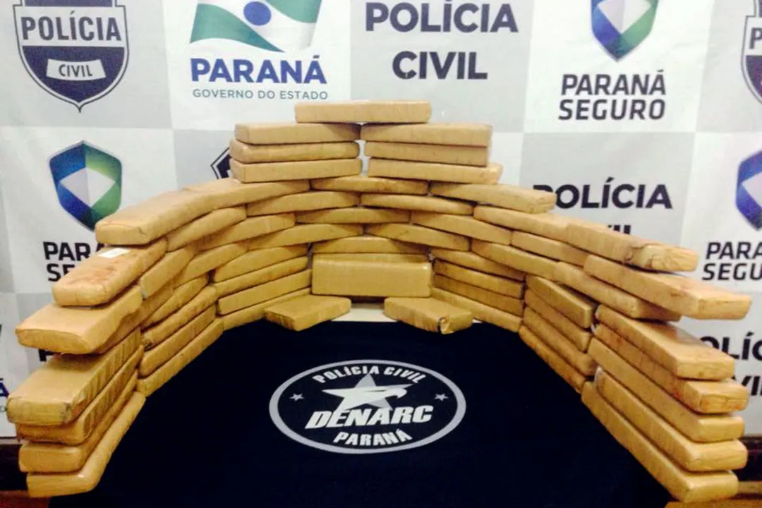 Polícia prende 38 traficantes e apreende quase meia tonelada de drogas no Paraná.Foto: Divulgação Polícia Civil