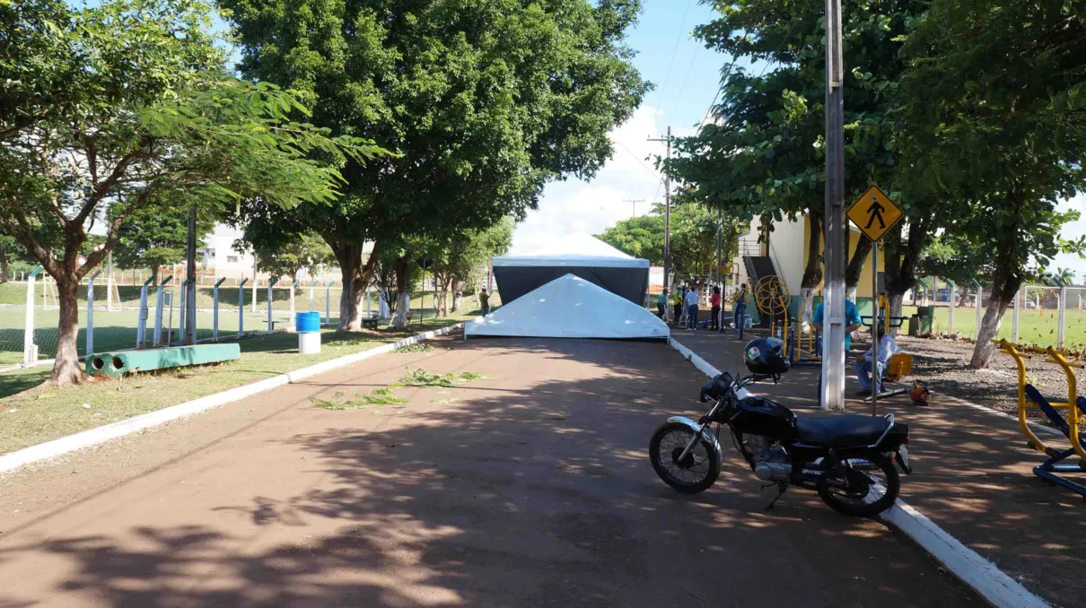 As festividades acontecem na Rua Nossa Senhora Aparecida, nas proximidades do Estádio Municipal e do Centro Cultural, o palco será montado em frente ao Ginásio de Esportes (Foto/Ivan Maldonado)