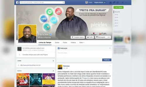 Bandas de Péricles e Thiaguinho têm pertences furtados em hotel em MG