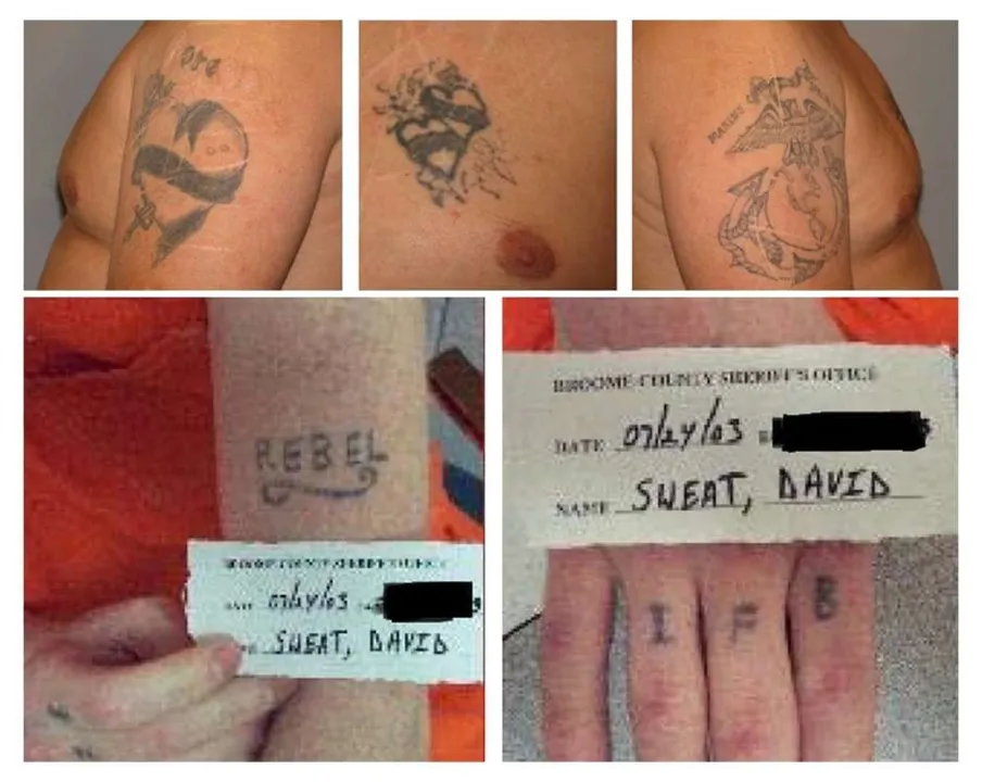 Fotos da polícia de Nova York mostram as tatuagens de dois presos que fugiram de uma prisão localizada no norte do estado norte-americano Foto: New York State Police/handout / Reuters