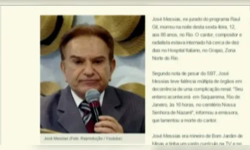 Morre José Messias, aos 86 anos, no Rio