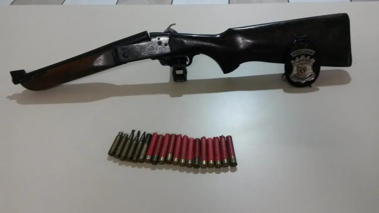 Arma e munições apreendidas pela Polícia Civil de Apucarana - Foto: Divulgação