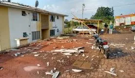 A cidade de Chapecó está na lista das que tiveram estragos provocados pela chuva forteDivulgação/Defesa Civil de Santa Catarina