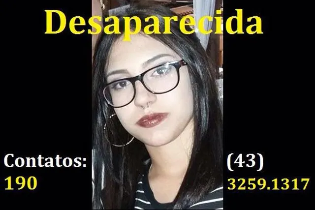 Família procura adolescente desaparecida em Londrina - Imagem: Reprodução