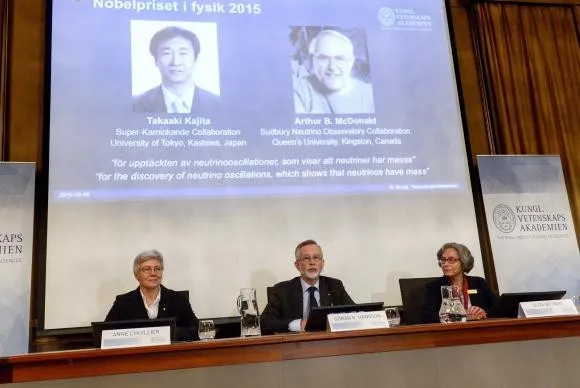 Prêmio Nobel de Física é concedido a pesquisadores por trabalho sobre neutrinosFredrik Sandberg/Agência Lusa
