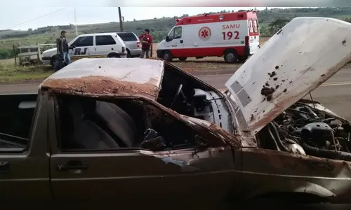 ​Veículo capota e motorista fica ferido em Jandaia do Sul