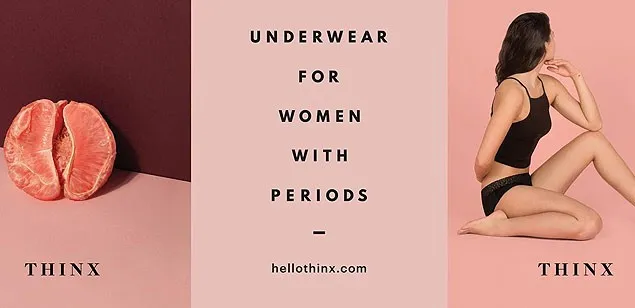 Anúncio de calcinha para menstruação gera polêmica em Nova York - Imagem: www1.folha.uol.com.br