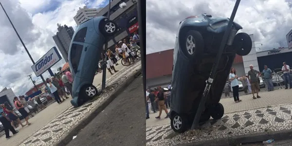 O motorista do carro disse que o veículo teria apresentado um problema no câmbio - (Fotos: Everton Silva e Colaboração Banda B)
