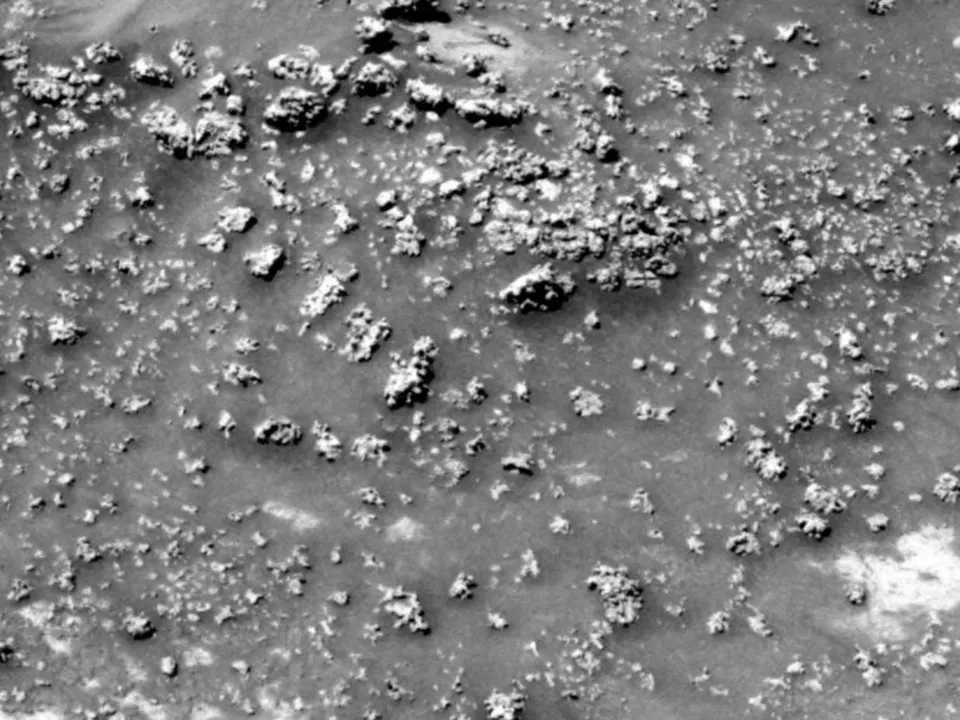 Uma imagem feita por uma sonda da NASA, a qual mostra as saliências de sílica encontradas na superfície de Marte. Fonte: independent.co.uk