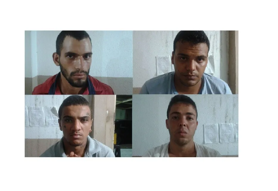 Foram presos pela PM Diego Henrique, Hugo Malone, Edilson Alex da Silva e Paulo Alex da Silva - Foto: Jabá