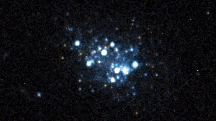A galáxia Leoncino se encontra a 30 milhões de anos-luz de distância da Terra, fazendo parte da constelação de Leão Menor - Foto: Credit: NASA; A. Hirschauer & J. Salzer, Indiana University; J. Cannon, Macalester College; and K. McQuinn, University of Texas