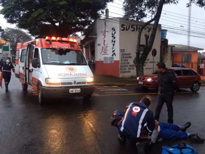 Acidente em Apucarana deixa ciclista ferido