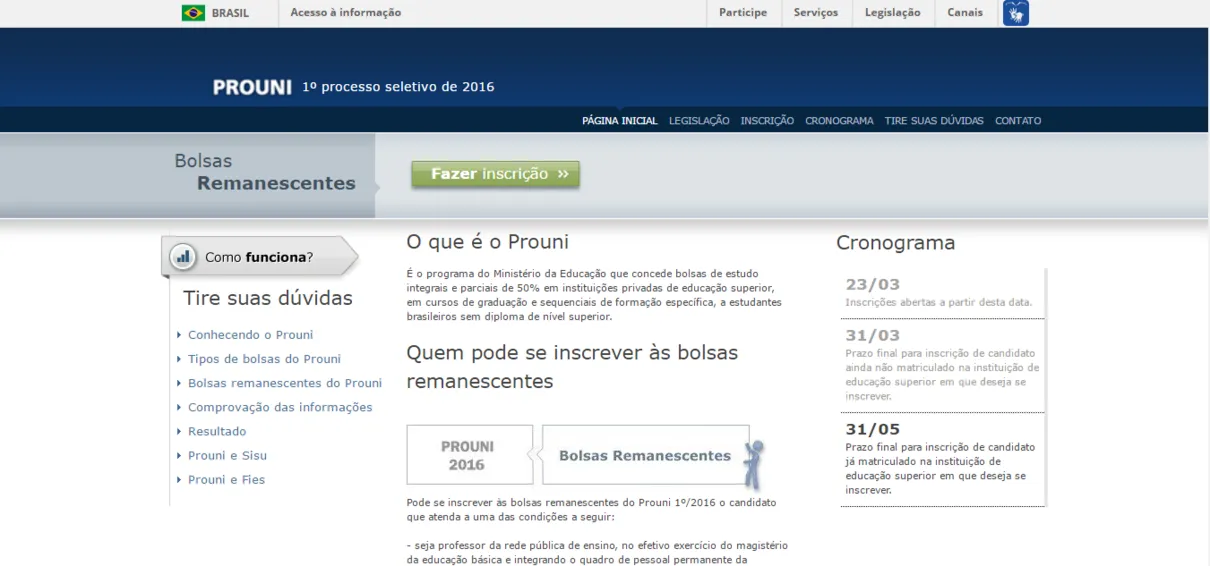 O edital com as regras do Prouni foi publicado no "Diário Oficial da União" desta sexta-feira (27). (Foto: Site Prouni)