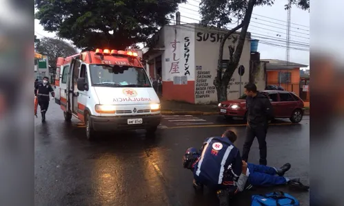 Acidente em Apucarana deixa ciclista ferido