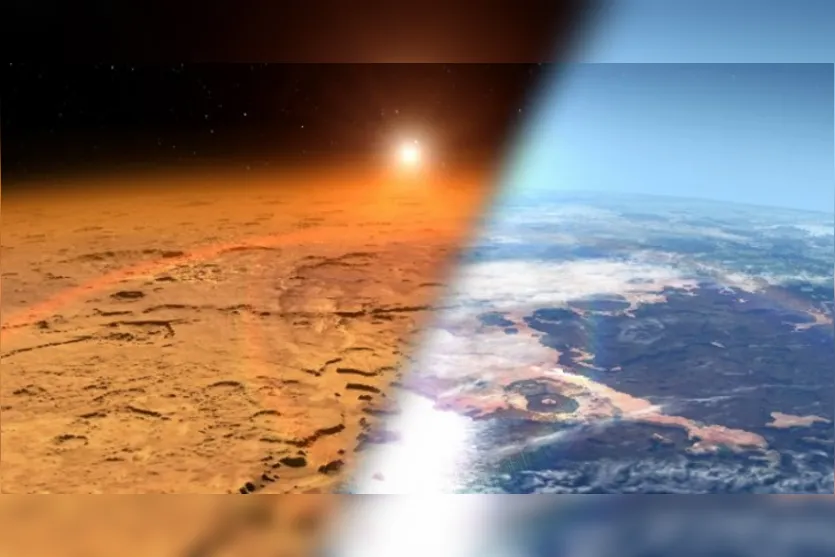 Estoques de água em Marte surpreenderam os cientistas, que esperavam ver três vezes menos gelo do que os dados coletados pela sonda MRO - Foto: climatologiageografica.com.br 