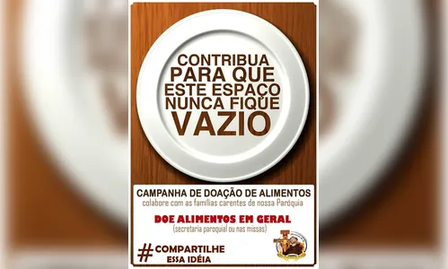 Paróquia S. Francisco de Assis faz campanha de doação de alimentos