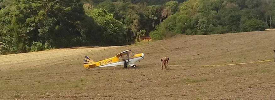  Piloto fez pouso forçado após avião perder hélice - Foto: Quioma dos Santos