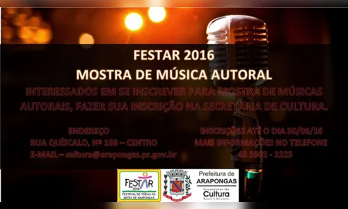 
							Arapongas se prepara para mais uma edição do Festival de Todas Artes
						
						