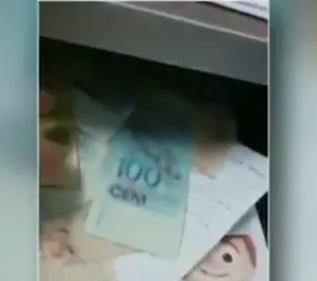 Gaeco investiga a origem do dinheiro mostrado no vídeo gravado por um servidor  da Câmara. Foto: Reprodução/RPC