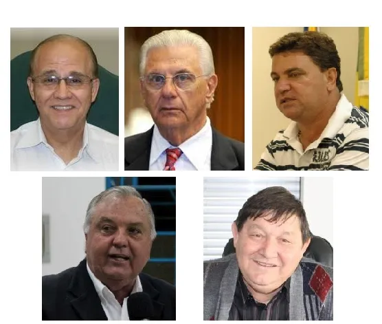 Dr. Valdecir; Waldir Pugliesi; Sérgio Onofre (em cima) José Bisca; Padre Beffa (embaixo) – Foto: Reprodução