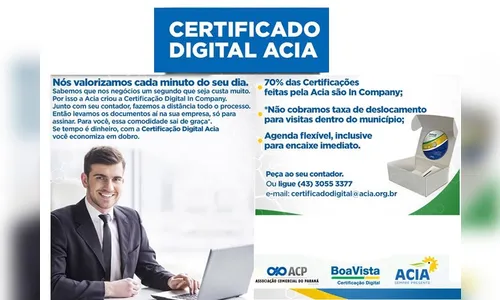 Acia agiliza certificação digital para empresários araponguenses
