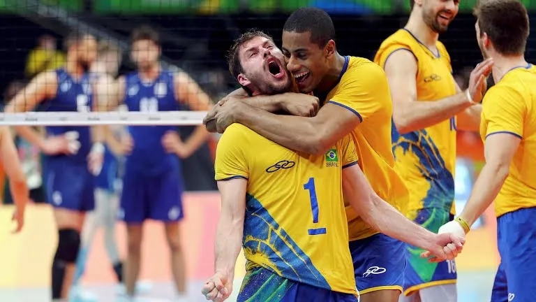 O time de vôlei masculino do Brasil venceu a Itália na tarde deste domingo (21). FOTO: Divulgação