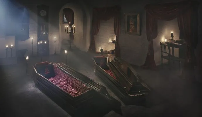 Vencedores de concurso passarão a noite sozinhos, dormindo em caixões e jantando, dentro do Castelo do Drácula, na Transilvânia - Foto: Divulgação