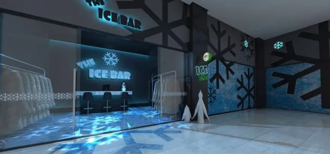 O Ice Bar fica no Shopping Total, em Curitiba. Foto: Divulgação