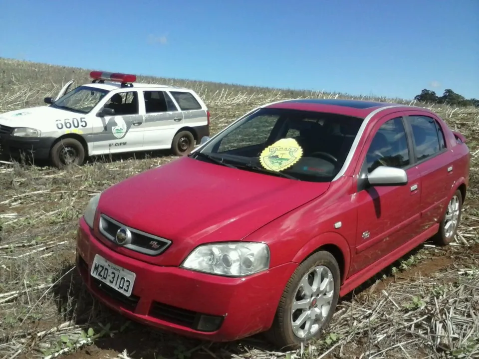 O carro estava escondido em uma plantação de laranjas, em Jardim Alegre (Foto/Divulgação)