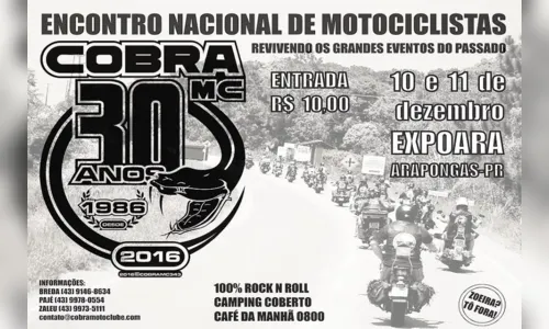 
							Cobra Moto Clube completa 30 anos com mega evento 
						
						