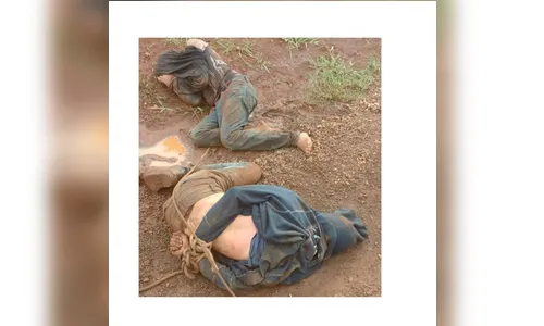 Ladrões de cavalo são amarrados por moradores até a chegada da polícia