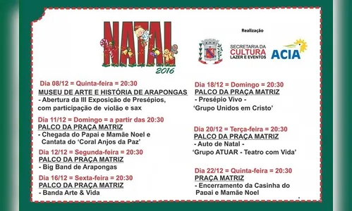 Arapongas abre programação de natal com exposição de presépio