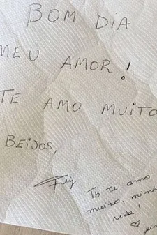 Bilhete escrito e deixado por Filipe Machado, da Chapecoense Foto: Reprodução / Instagram