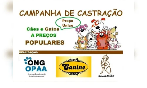 Opaa realiza campanha de castração para cães e gatos