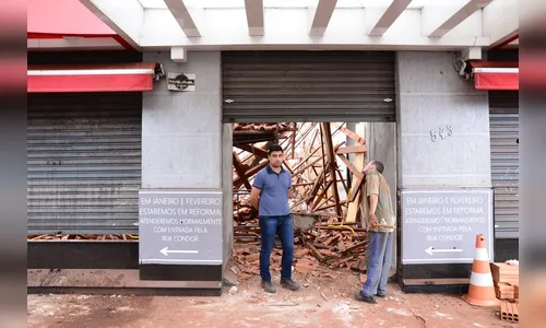 Desabamento de telhado em loja de Arapongas deixa cinco feridos