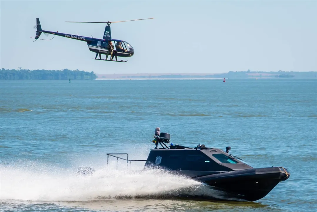 Helicóptero vai reforçar patrulhamento no Lago de Itaipu, na fronteira do Brasil com o Paraguai -  Rubens Fraulini/Itaipu Binacional