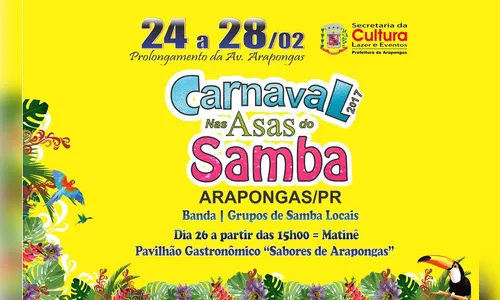 Arapongas divulga programação para o Carnaval 2017