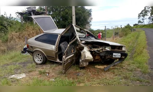 Acidente deixa três pessoas feridas em Rosário do Ivaí
