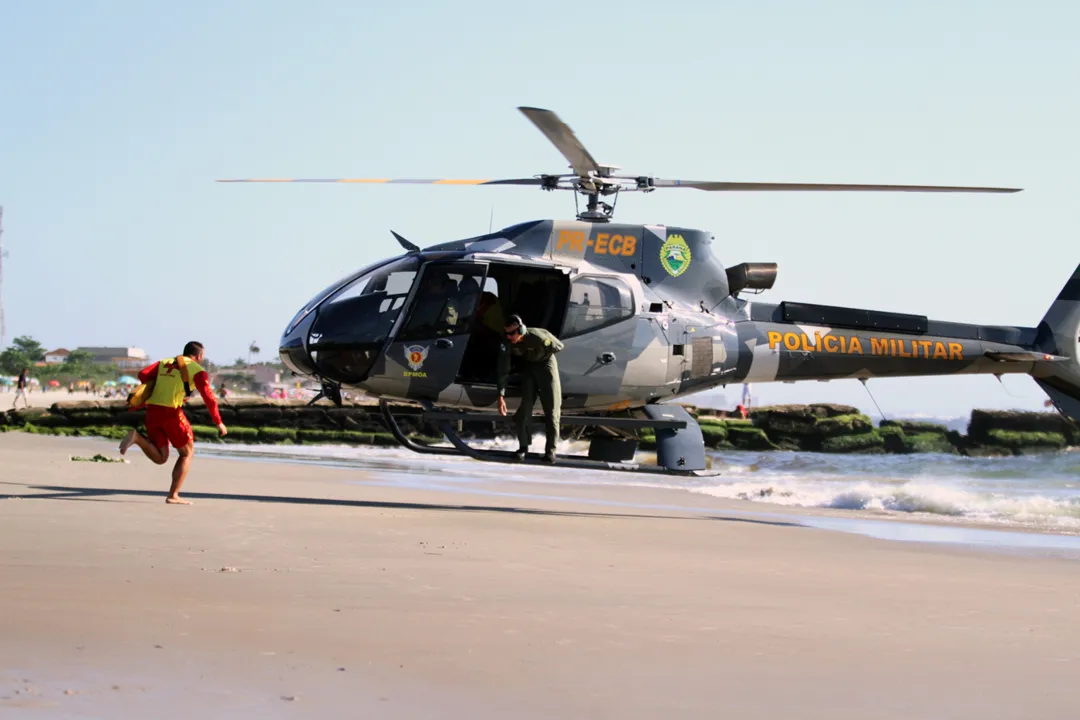 Batalhão de Polícia Militar de Operações Aéreas (BPMOA) está no Litoral do estado com suporte para atender as demandas de resgate e remoção aeromédicas. Foto: Assessoria