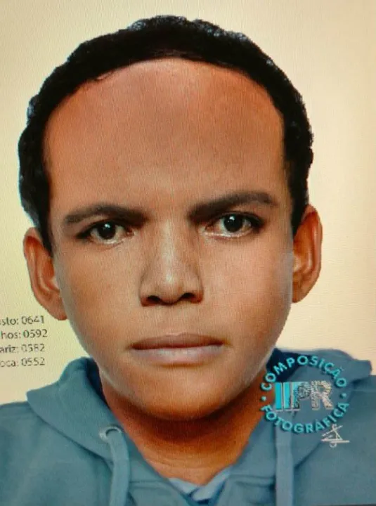Retrato falado de um dos suspeitos de matar o tenente Fábio Alessandre da Silva - Imagem: Divulgação/Polícia Civil