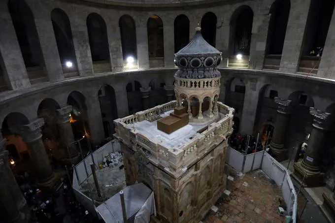 Santo Sepulcro foi reinaugurado após reformas, em Jerusalém - Foto: Gali Tibbon/AFP