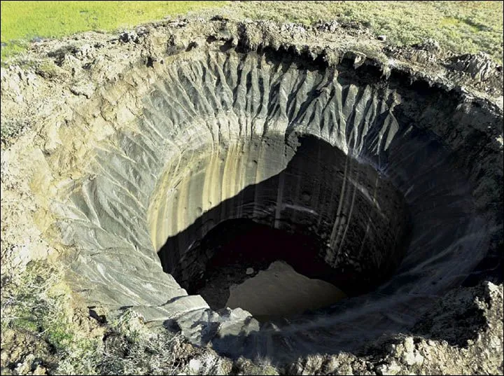 Crateras têm quase um quilômetro de diâmetro e profundidade de 30 metros - Foto: Pinterest