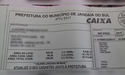 Prefeitura de Jandaia prorroga prazo para pagamento do IPTU 