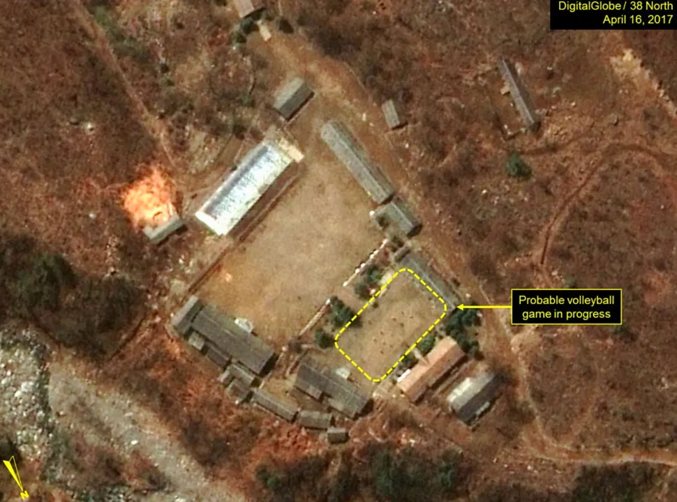 Satélite detecta jogo de vôlei em zona de testes na Coreia do Norte