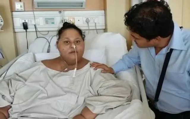Eman Abd El Aty estaria pesando cerca de 250 kg, mas irmã contesta perda de peso apontada por hospital (Foto: Saiffee Hospital)
