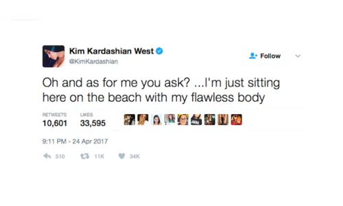 
							Kim Kardashian publica indireta no Twitter após críticas
						
						
