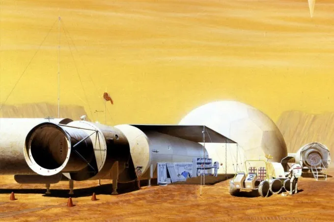 Concepção artística de colônia em Marte - Imagem - NASA/Reprodução