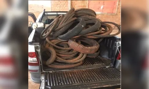 Prefeitura e associação de catadores coletam pneus em Jardim Alegre