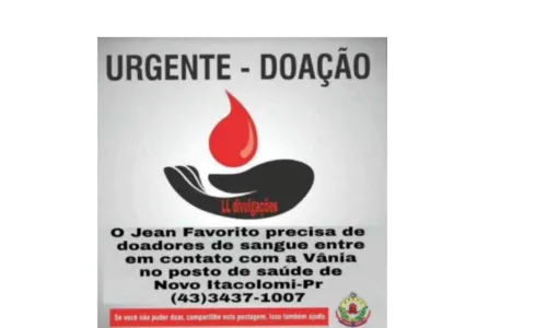 
							Jovem gravemente ferido em jogo de futebol precisa de doação de sangue
						
						